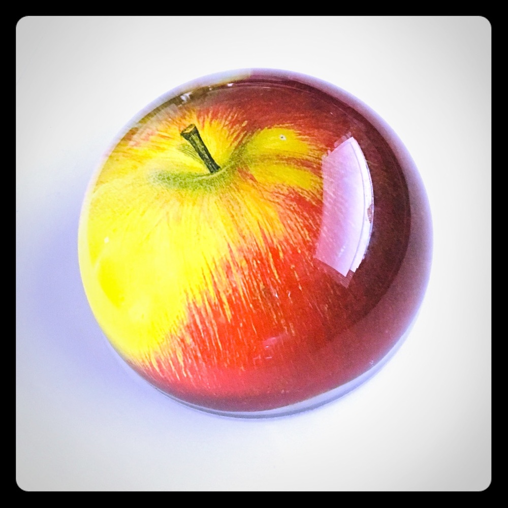 John Derain Decoupage Apple Dome Paperweight
